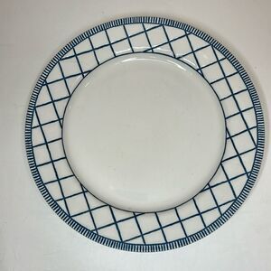 Sakura Blue Note Port Of Call Dinner Plate 10 3/4 Inches Round Blue White Check